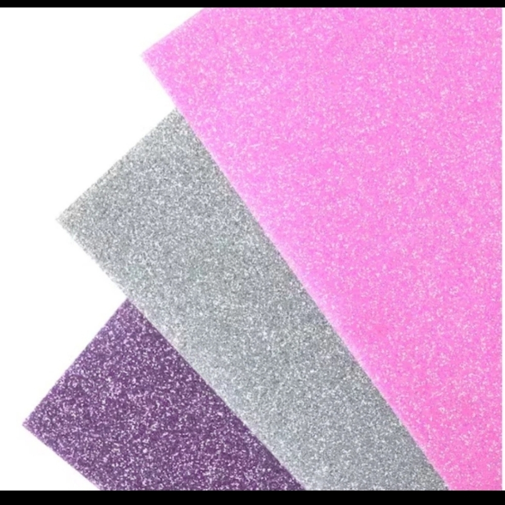 Cricut Iron on Glitter Vinyl transfer Princess Sampler 12x12 Pink Purple Silver